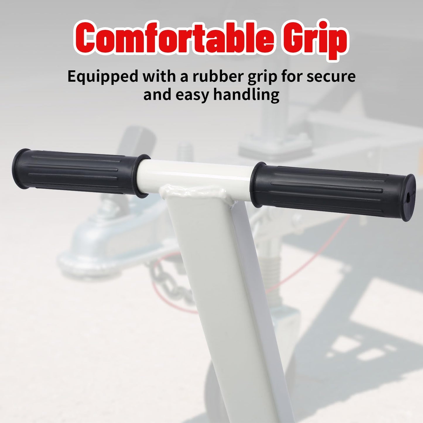600 LB Load Capacity Trailer Dolly, Heavy Duty 2-Wheel Hand Trailer Mover with 1-7/8" Hitch Ball, Dual 10” Pneumatic Tires for RV, Boat & Utility Trailers, Gray