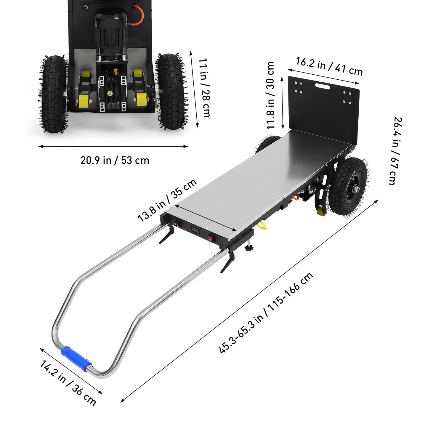 Electric Dolly for Climbing Stairs - 881LBS Capacity, Foldable Motorized Stair Climbing Hand Trucks with Lithium Battery & 2 Safety Ropes, Heavy Duty Stair Climber for Moving Furniture, Fridge & Loads