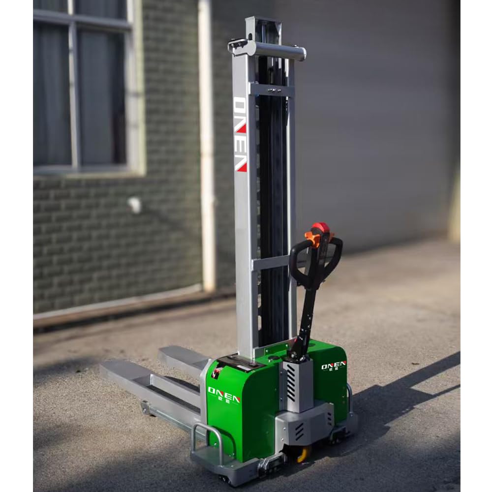 All Electric Dump Forklift Pallet Stacker - Portable Manual Lifting Truck with Fixed Cross Leg and Fork - Material Lift 2204.62lbs Capacity 62.99 inches Lifting Height