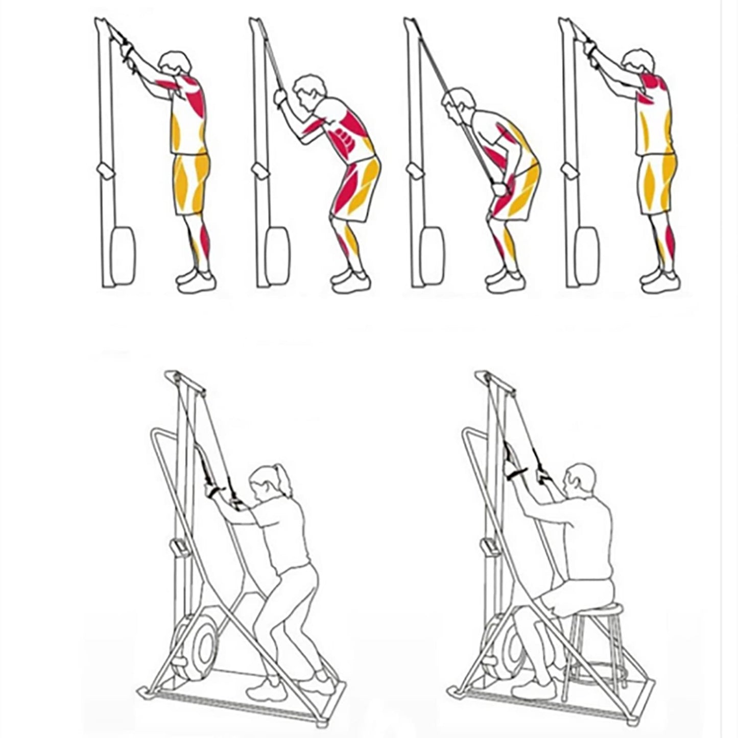 Ski Simulator Machine,Ski Machine, Ski Cross Trainer Machine with Display Monitor for Strength and Cardio Exercise - Home Gym Equipment for Legs, Ski Exercise Machine