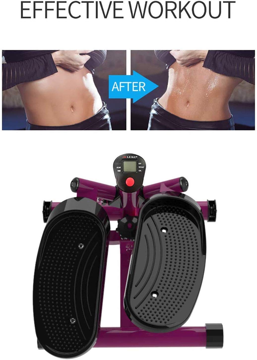 ZHCWEP Stepper,Portable Twist Stair Stepper Adjustable Resistance, Twisting Step Fitness Machine with Bands and LCD Monitor Efficency