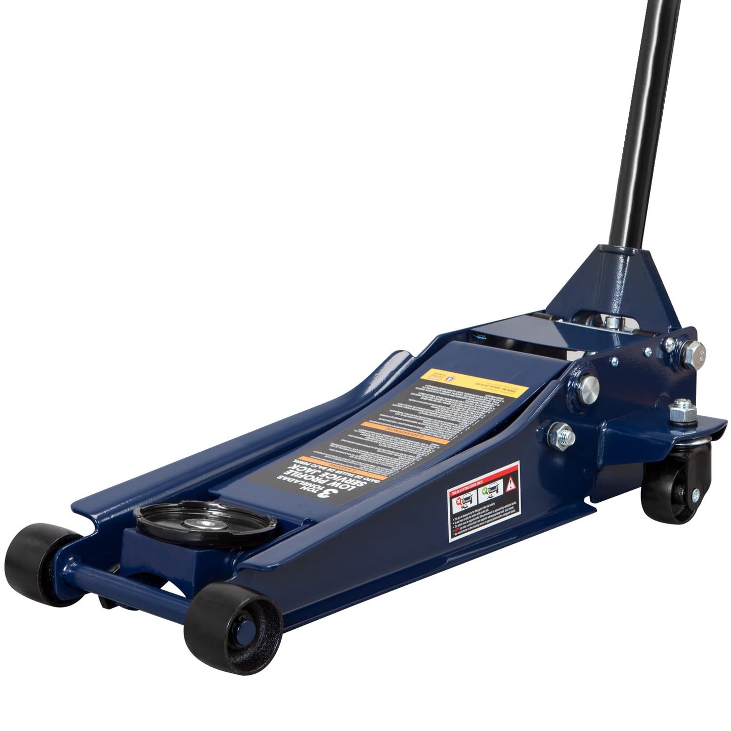 TCE ATZ830026XU-2 Ultra Low Profile Floor Jack: Heavy Duty Hydraulic Steel Service Jack with Dual Piston Quick Lift Pump and Detachable Handle, 6,000 LBS Capacity (3 Ton), Blue