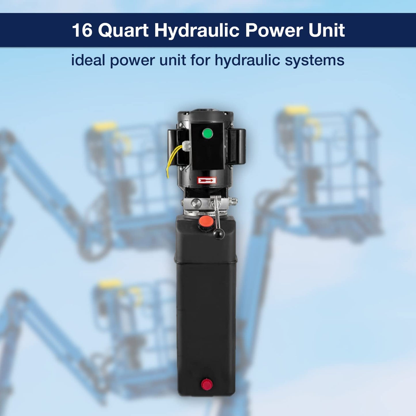 220V Hydraulic Power Unit 2950 PSI, 2HP Single-Acting Post Hydraulic Pump for Dump Trailer & Car Lifting