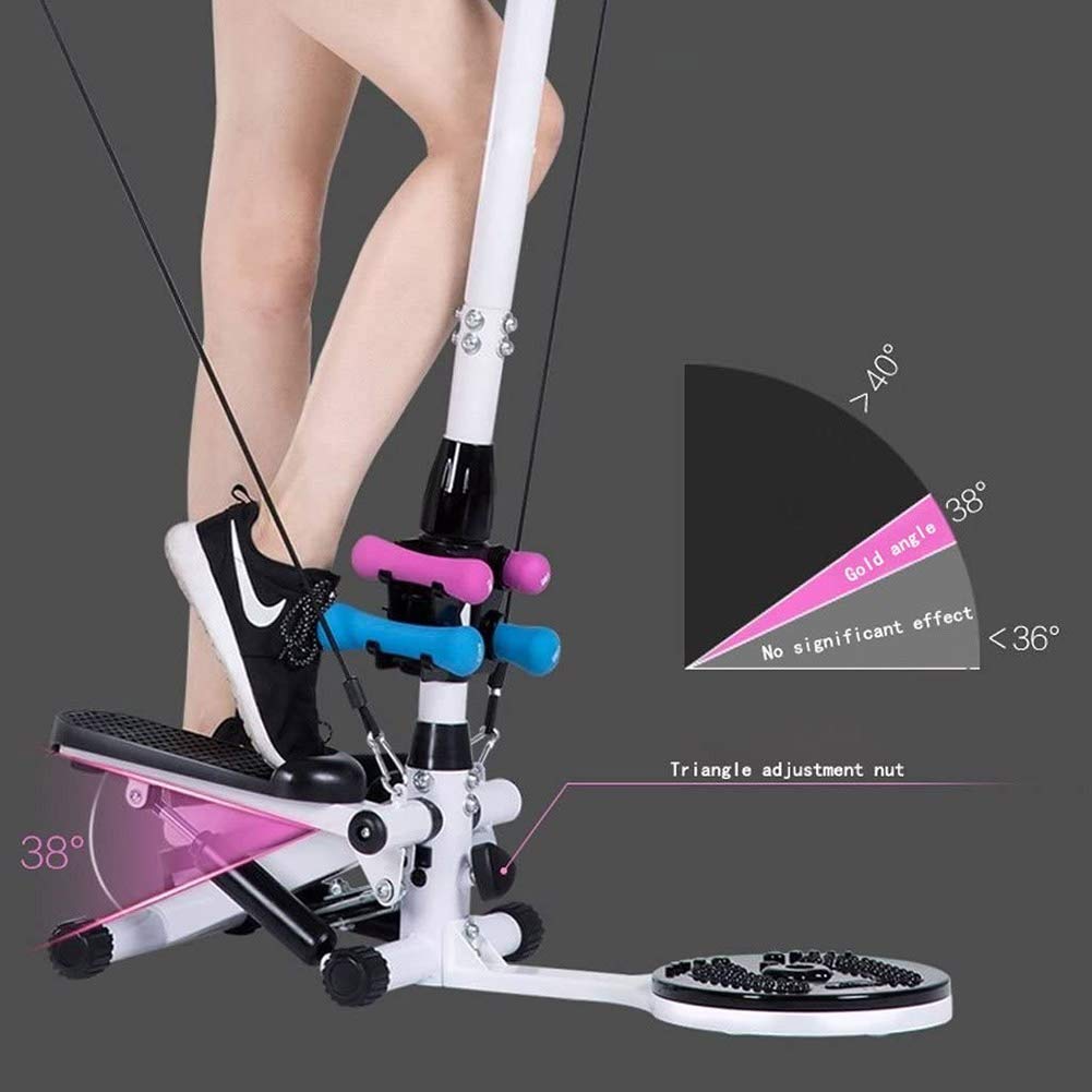 Mini Exercise Stair Stepper Fitness Machine for Men and Women, Home Swing Legs Trainer with Resistance Bands Cardio Workout Pedal Exerciser