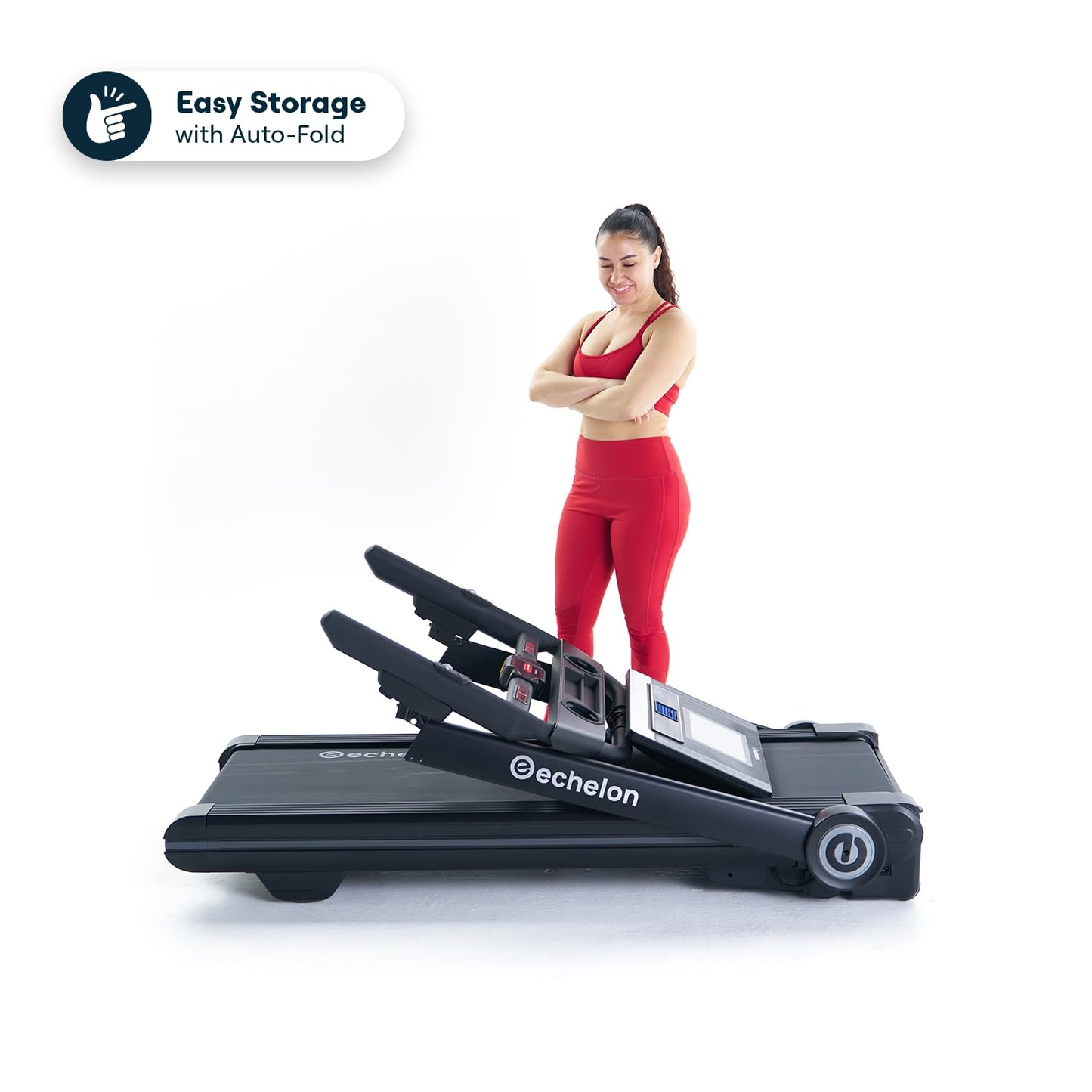 Echelon Stride 6S-10 Smart Foldable Treadmill | XL Device Holder, 3.0 CHP Motor, 12 Incline Levels, Bluetooth, USB Charging, Auto-Fold Design | Home Gym Running, Jogging & Cardio Machine