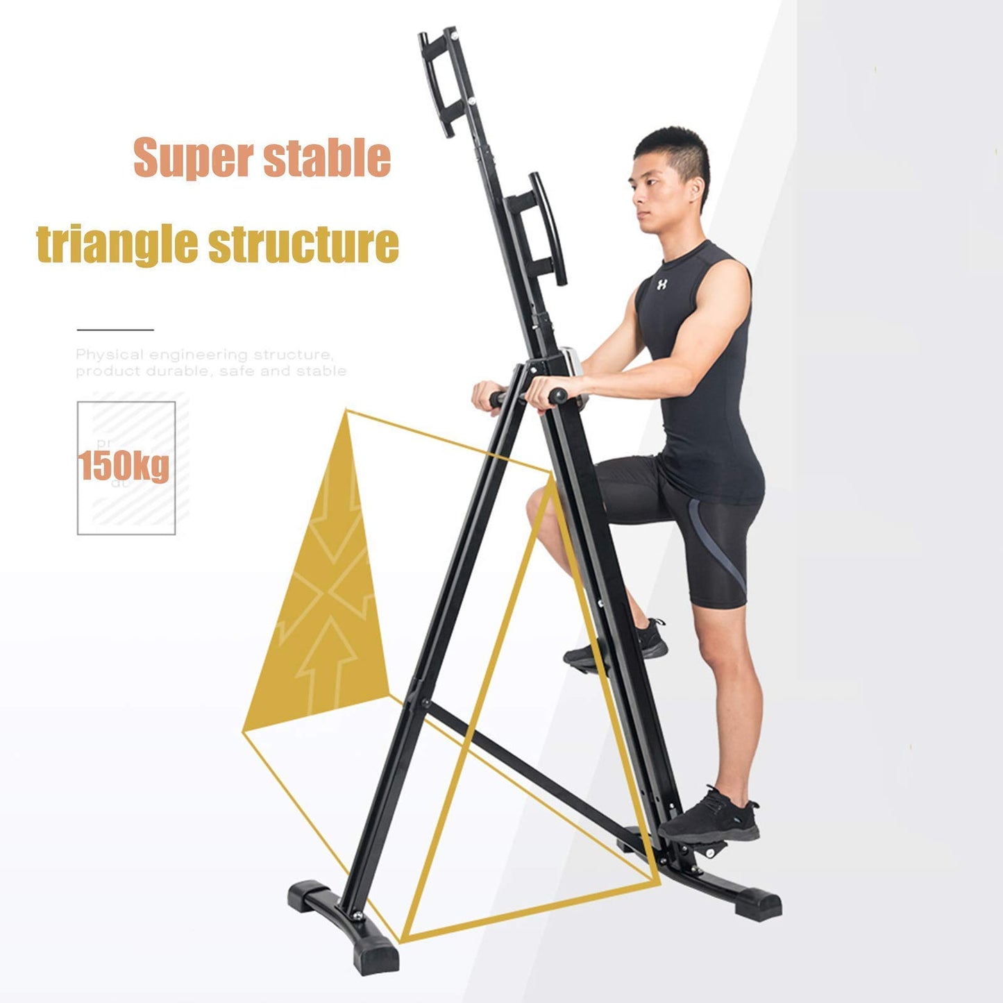 Foldable Stair Stepper Adjustable Step Machine Vertical Climber Exercise Fitness Equipment for Home Gym Cardio Climbing