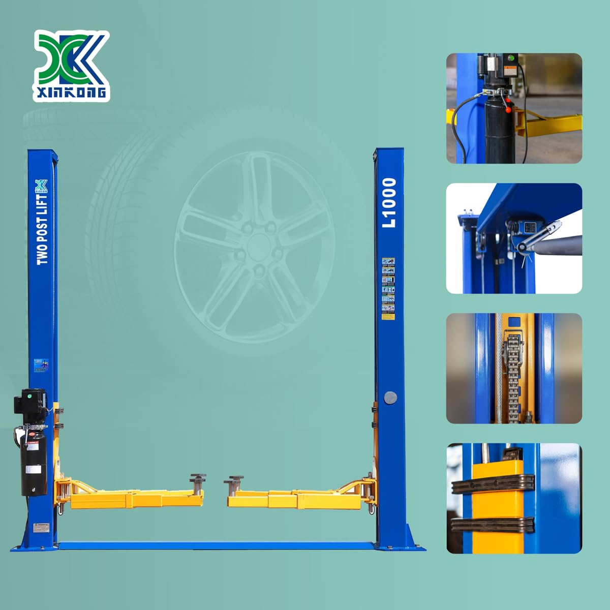 CR L1000 110V Two Post Lift 10,000 lbs Capacity Car Auto Truck Hoist 12 Month Parts Replacement
