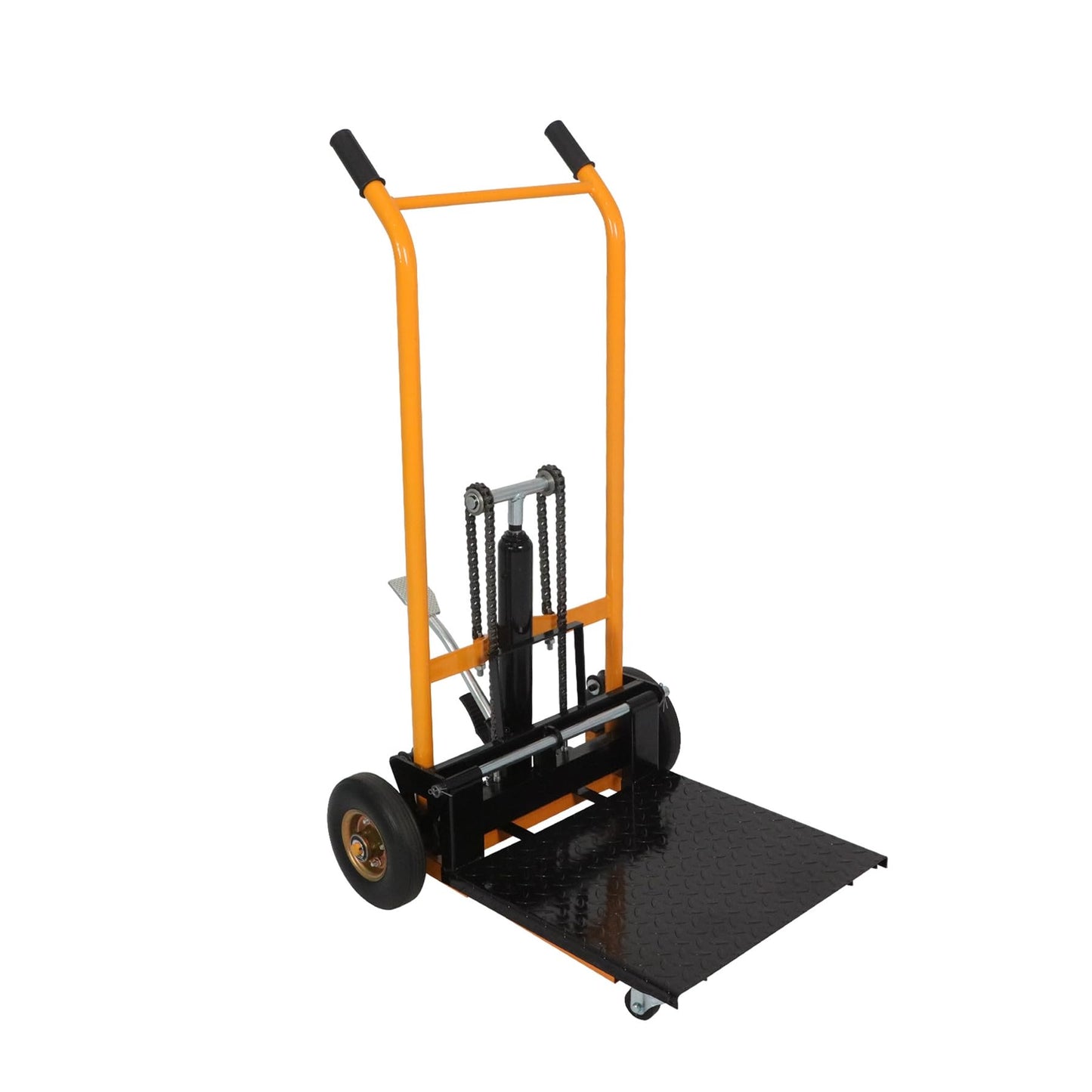 Tory Carrier Material Lift Pallet Stacker, Manual Stacker, 440 lbs, 35.8" Max Lift, Hydraulic Pallet Truck Dolly, Swivel Casters Lift Table Cart, 8.8" Rubber Wheels Forklift with Steel Platform