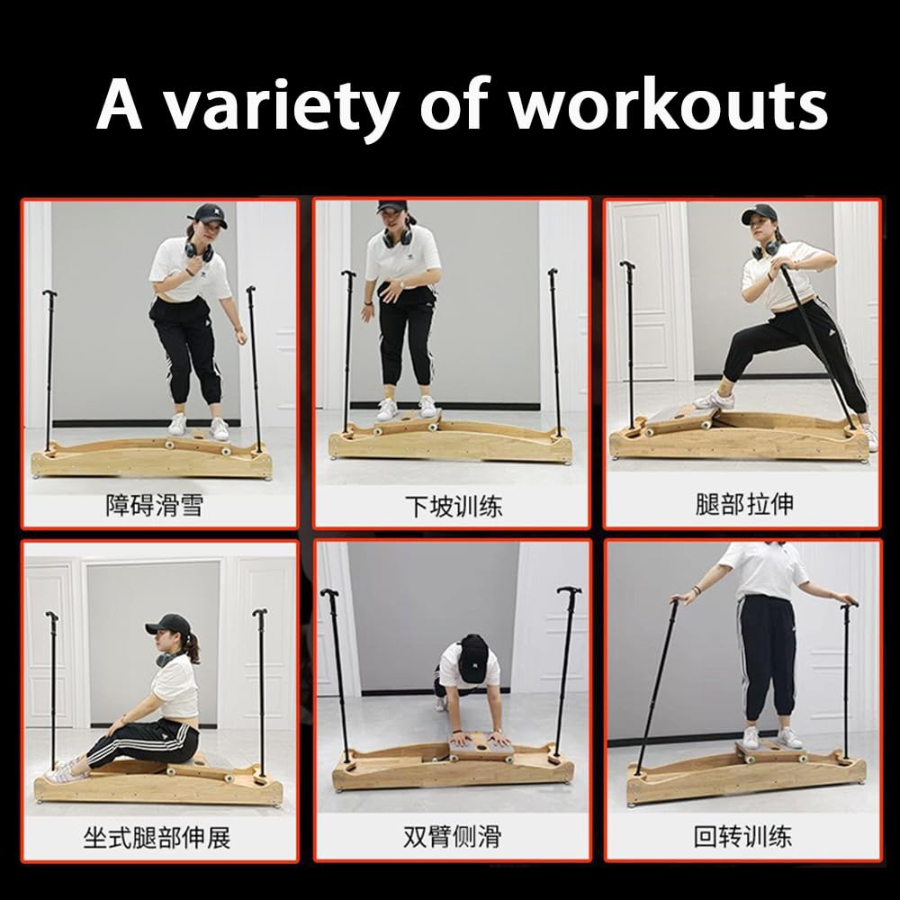 JTYMZYY Ski Simulator Machine,Ski Machine, Indoor Ski Simulator Balance and Coordination Training Machine for Body Sculpting Butt Machines Body Machines Balance Trainers