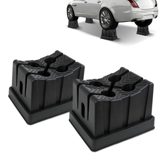 ROBLOCK 11" Adjustable Car Lift Wheel Cradle for Vehicle Maintenance, Storage, Display, All-Around Wheel Cradles with Anti-Slip Texture for Garage, Car Show, Solid Support, Stackable Storage, 2 Pack