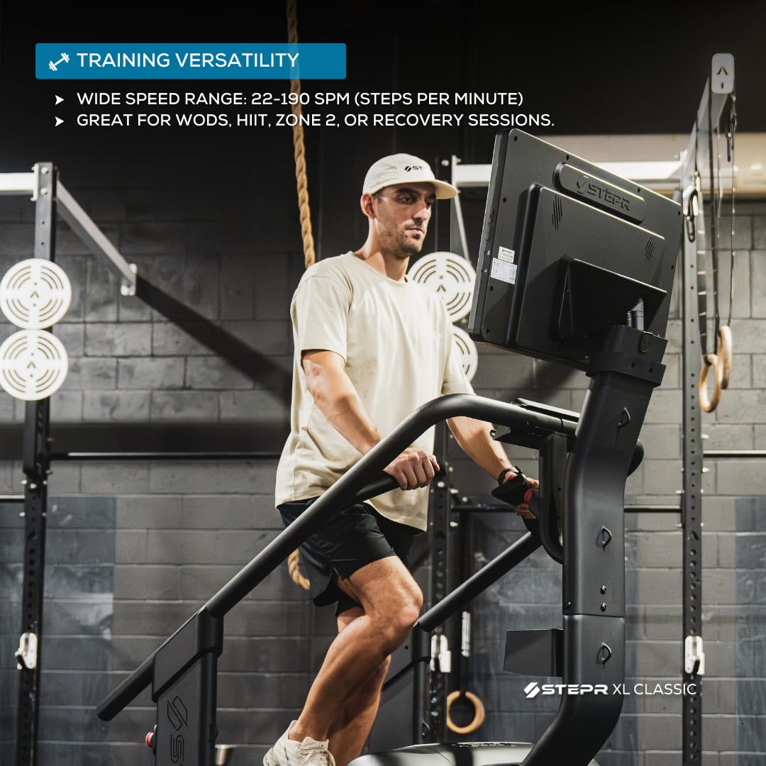 STEPR XL Classic, Commercial Stair Master with LED Console, 9" Step Height, Strength & Resistance Anchor Points, 190 Steps/Min, 450 lb Capacity
