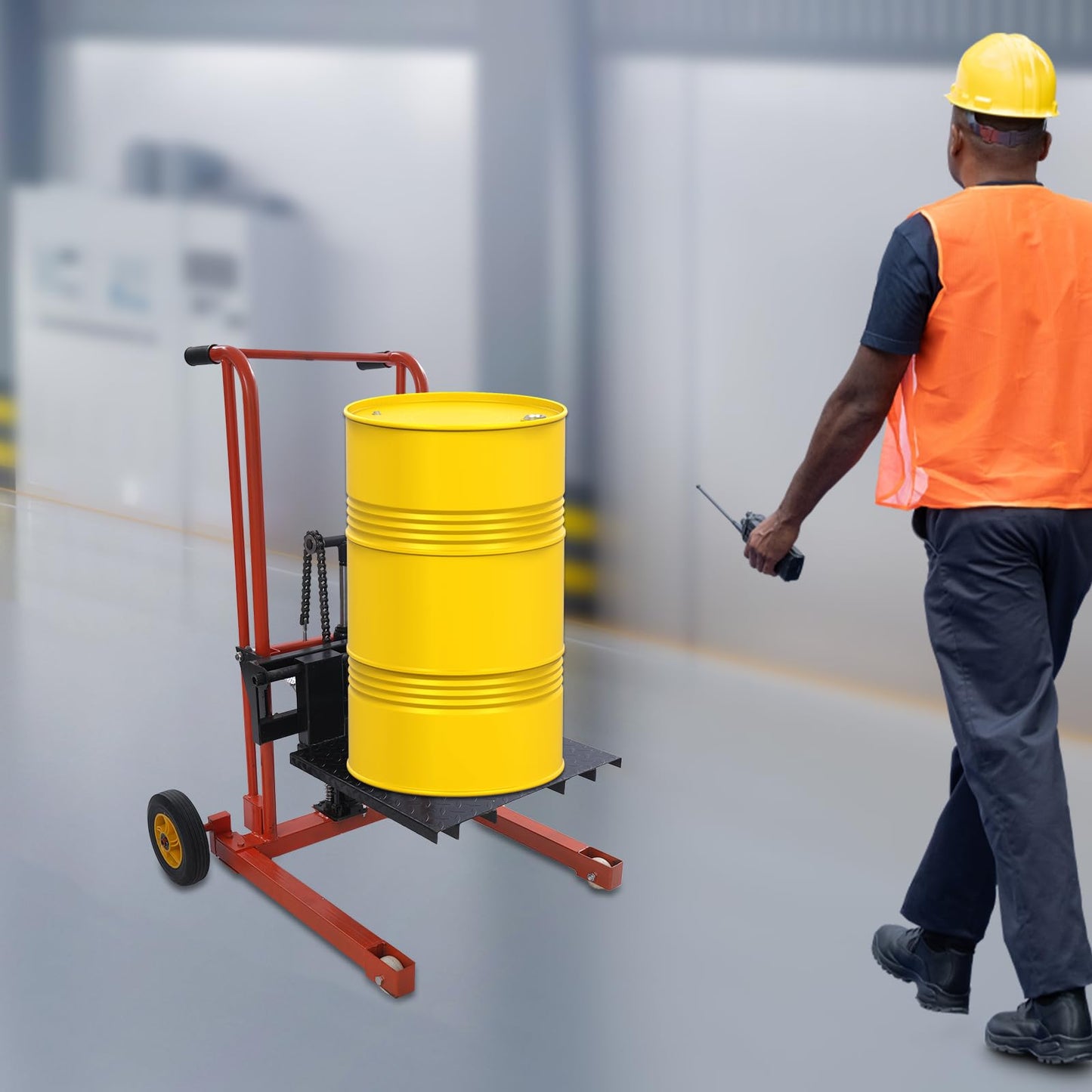 Hydraulic Material Lift Winch Stacker 450 Lbs 36" Max Lift Pallet Truck Dolly with Swivel Casters, Adjustable Lifting Height Lift Table with Removable Flat Bed