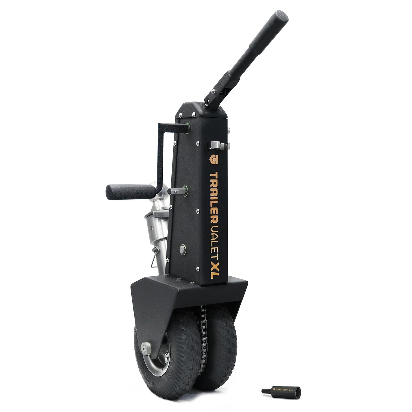 Trailer Valet XL Trailer Dolly with 2 Inch Ball – Drill-Powered or Manual Hand Crank Mover – 10,000 lbs Towing Capacity, 1,000 lbs Tongue Weight – Auto Brake, Never-Flat Tires, TVDA Included