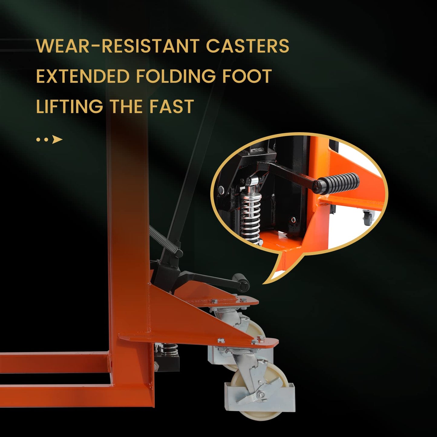 Tory Carrier Pallet Stacker, Material Lift 2200lbs Capacity 63" Lift Height Pallet Lift Truck, Manual Lift Stacker with Adjustable Forks and Fixed Legs for Open Bottom Pallets
