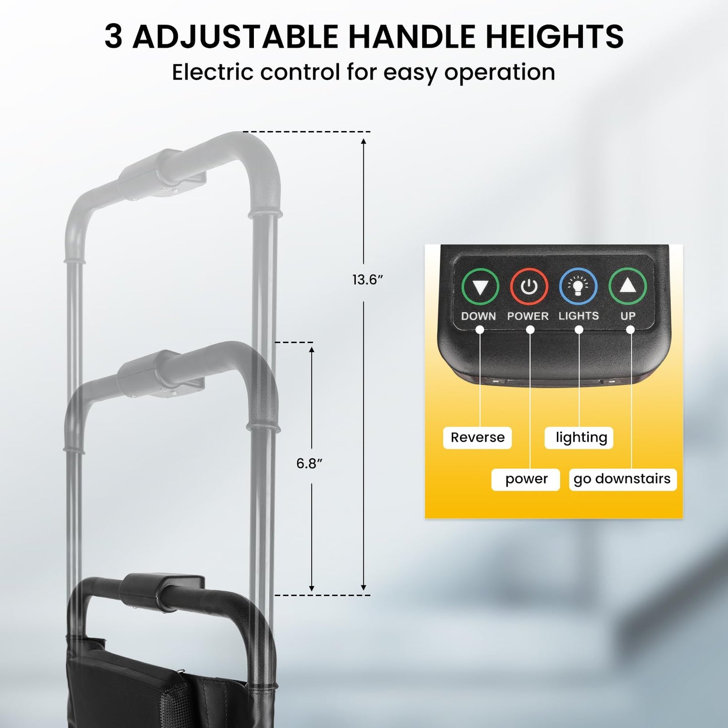 Electric Stair Climbing Wheelchair Foldable Stair Lifts for Seniors 450lbs Load Capacity Motorized Stair Chair Stairlift with Seat Belts Comfortable Cushion Powered Wheelchair (NXN20-205, NXN20-205M)