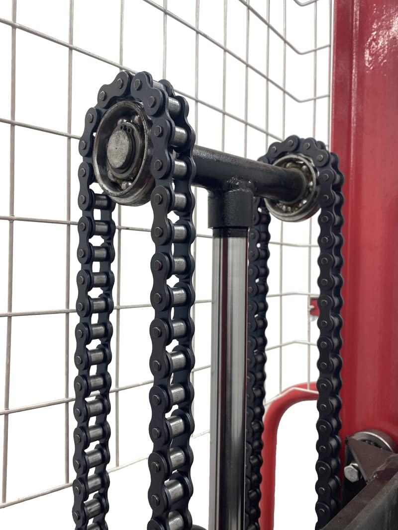 TECHTONGDA Manual Pallet Stacker, Hydraulic Hand Pallet Forklift, Material Lift Winch Stacker, 2200lbs Capacity, 63inch Lifting Height, Lift Truck Dolly for Warehouse & Factory