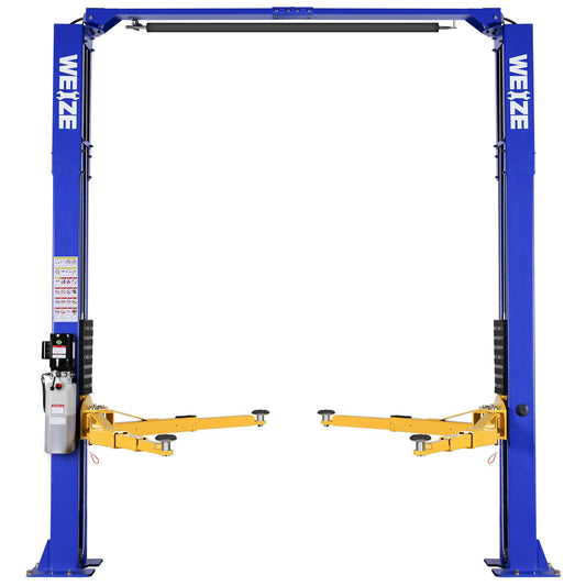 WEIZE Two Post Car Lift 10000 LBS Capacity Clearfloor Vehicle Lifts Single Point Release 2 Post Overhead Auto Truck Tractor Lift 220V 60HZ 1PH 3HP 4.5T