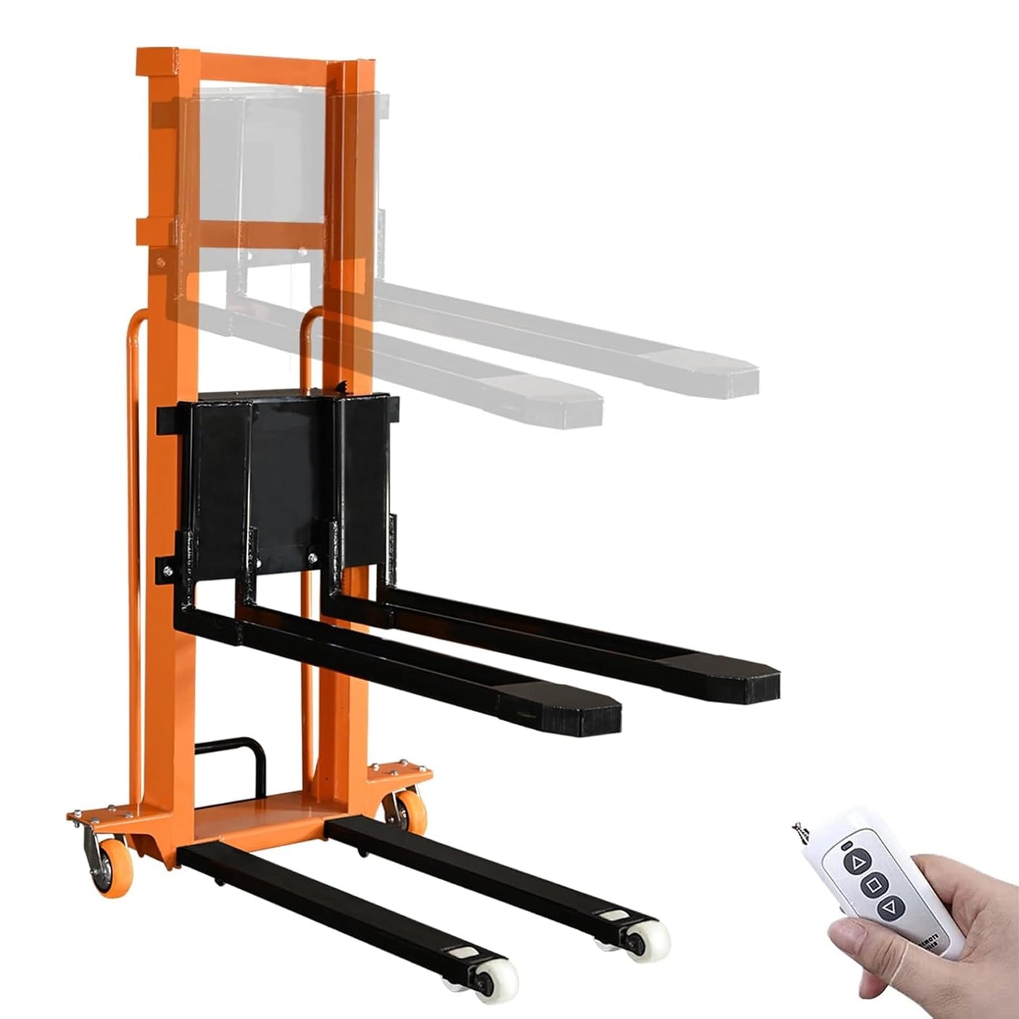 Electric Pallet Stacker 500kg/1100lbs Capacity Hydraulic Portable Material Lift, 1.3m/4.26ft Lifting Height