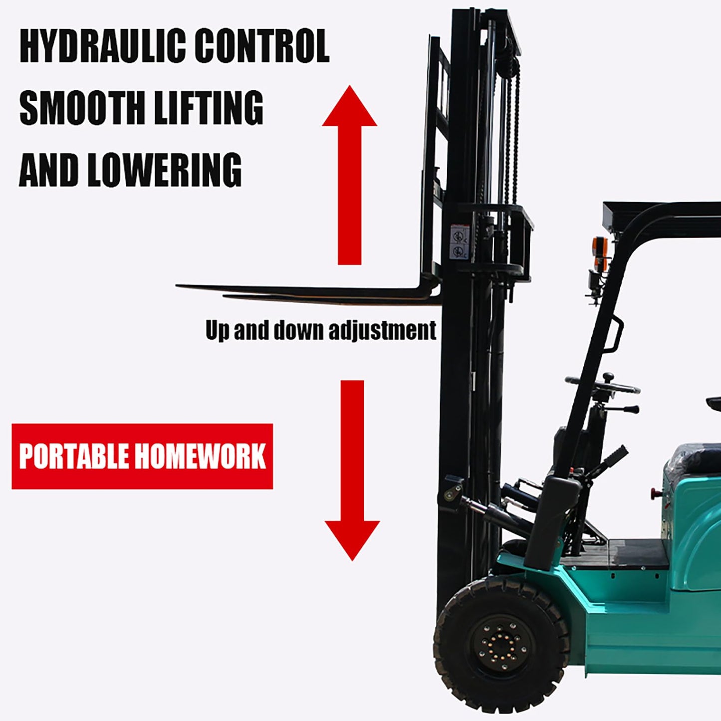 ATTACHXPRO 4-Wheel Electric Forklift Pallet Stacker 2 Ton/4000lbs Capacity Lead-Acid Battery Powered Heavy-Duty Industrial Material Handler for Warehouse Factory Logistics Operations in USA Stock