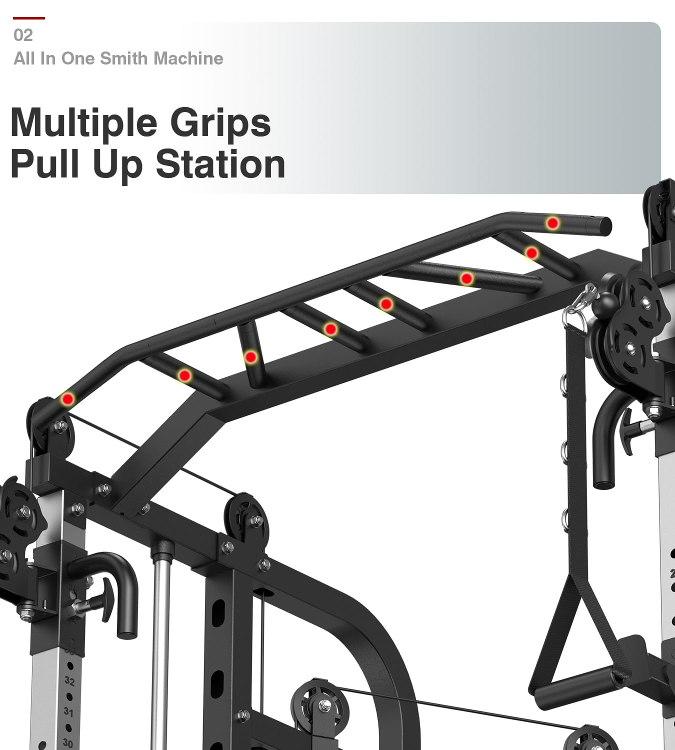 DONOW Smith Machine with Weight Stacks, Multi Function Home Gym System Training Power Cage Squat Rack Dual Cable Crossover Machine All in One