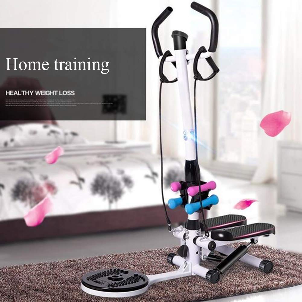Mini Exercise Stair Stepper Fitness Machine for Men and Women, Home Swing Legs Trainer with Resistance Bands Cardio Workout Pedal Exerciser