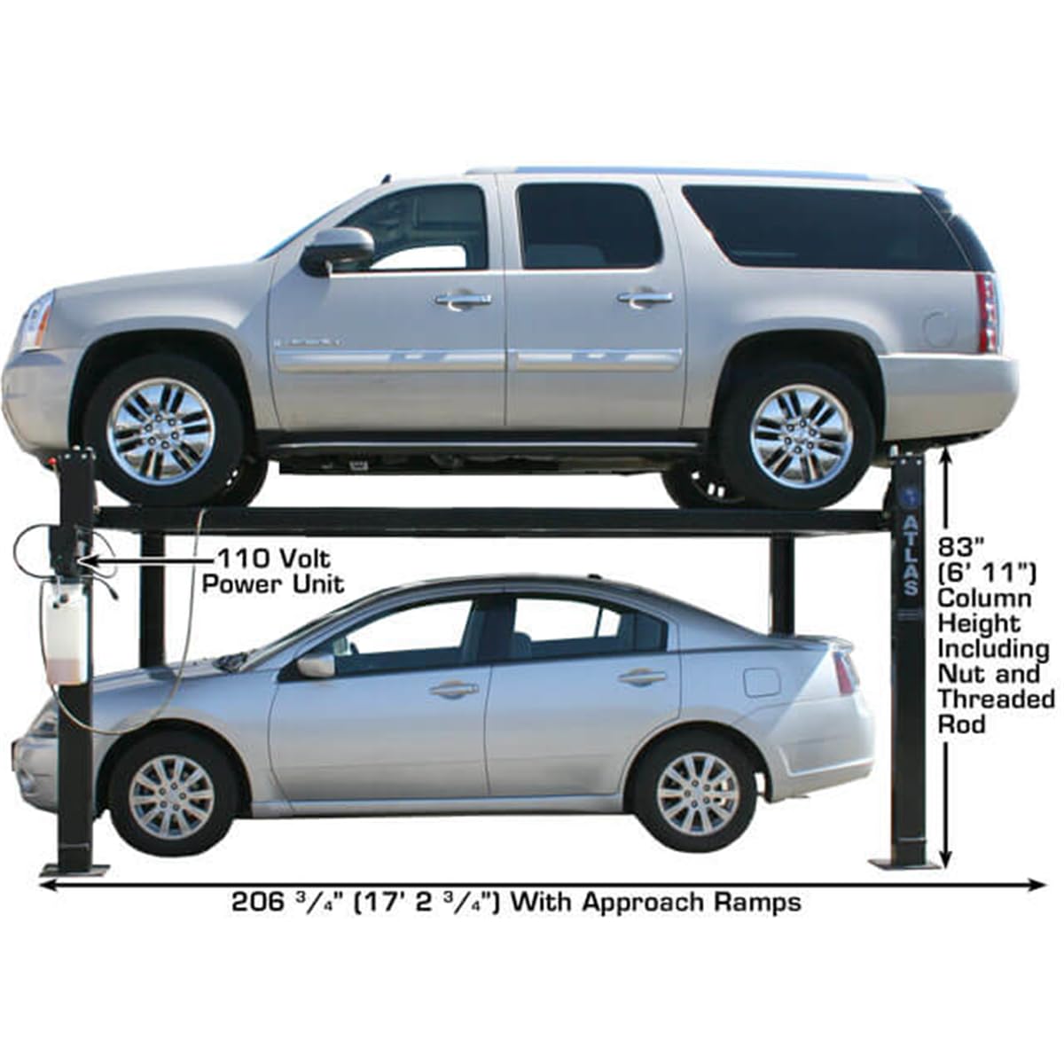 Atlas® Garage Pro 8000 Portable Hobbyist 8,000 Lbs. Capacity 4 Post Lift