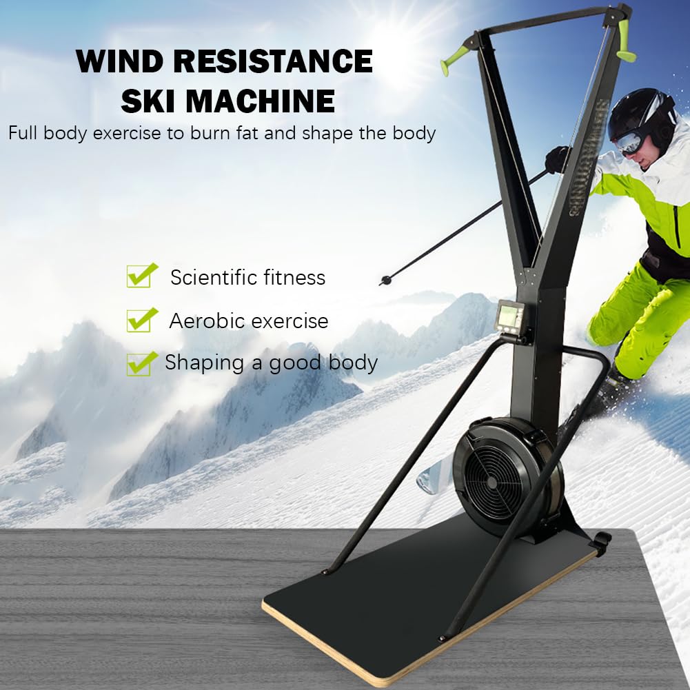 UPWONEA Indoor Ski Training Machine, Wind Resistance Ski Simulator, Full Body Fitness Trainer, Body Balance Training Machine, Stability Core Training