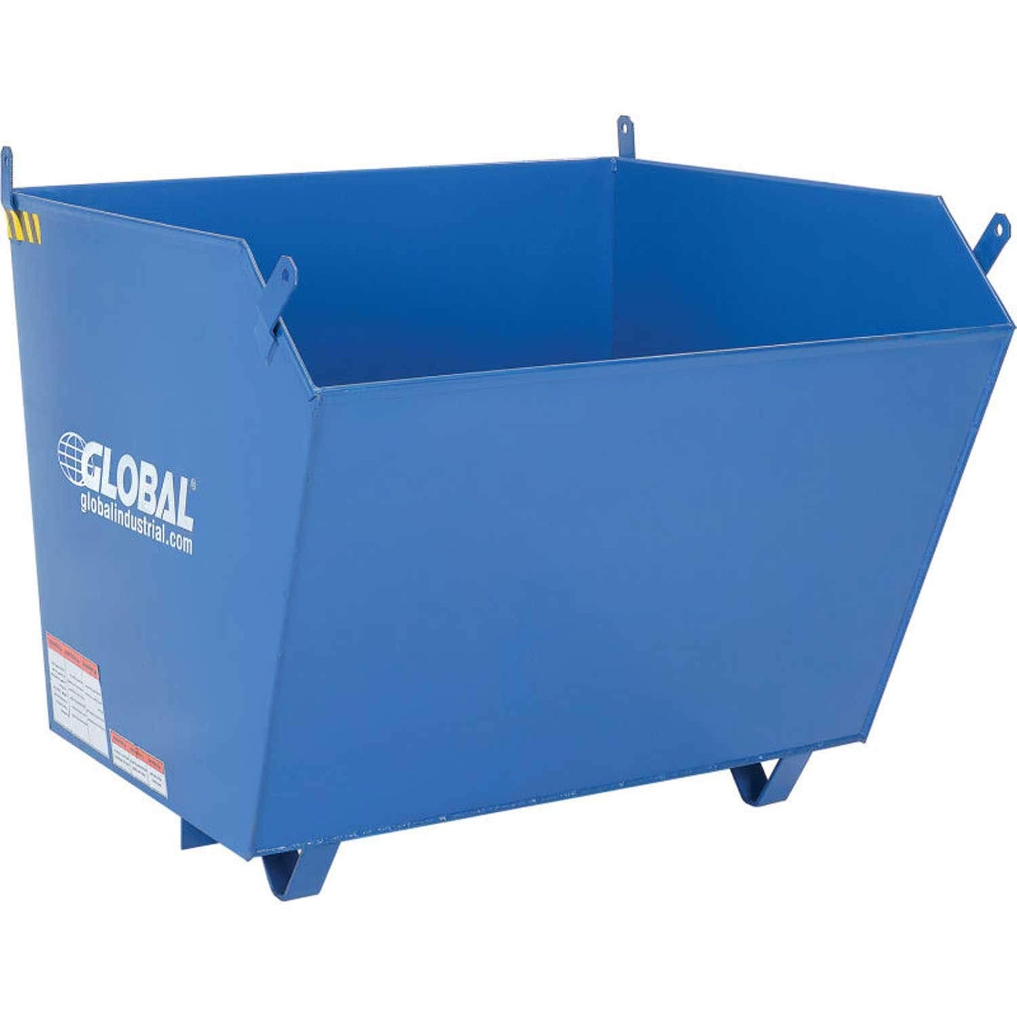 Global Industrial 1 Cubic Yard Low-Profile Self-Dumping Forklift Hopper, 6000 Lb. Capacity, Durable Steel Construction, Blue & Black, 51-1/4"L x 51" W x 28-3/16"H