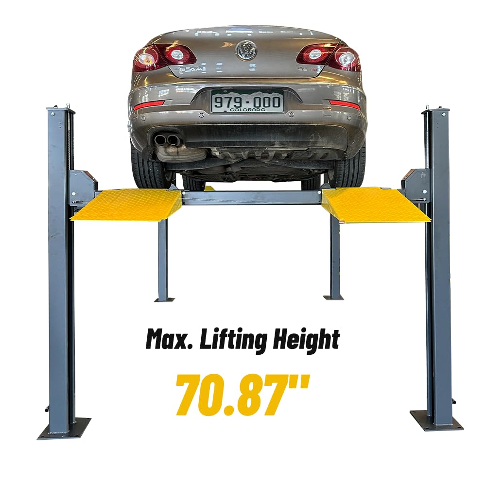 KATOOL 8500 lbs 4-Post Portable Storage Service Car Lift with Casters Kits Extra Tall Extra Long Extra Wide 4-Post Portable Storage Service Lift Home Parking Lift 36 Months Part Replacement