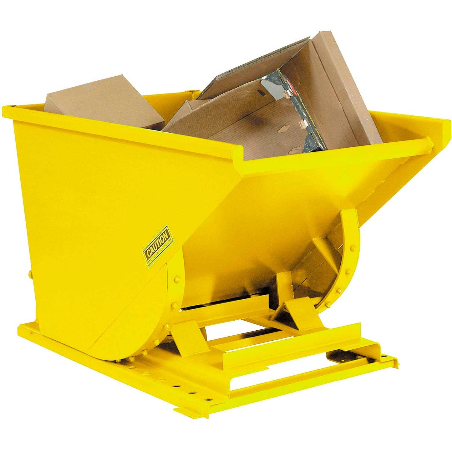 Global Industrial 2 Cu Yd Medium Duty Self Dumping Forklift Hopper, Yellow
