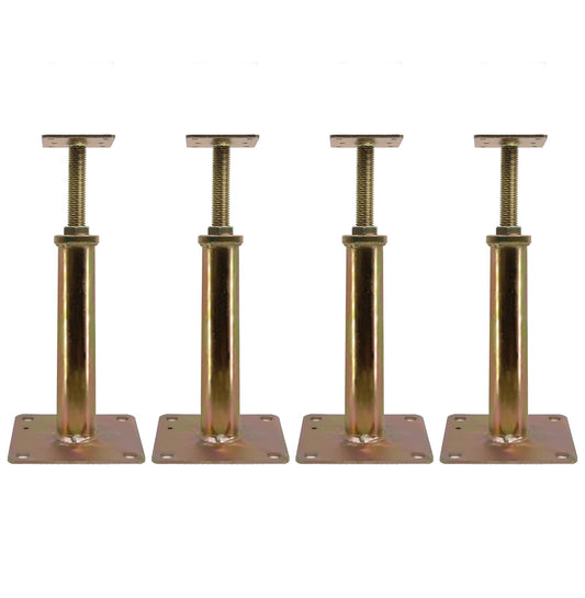 4 Pack Adjustable House Floor Jacks – 11"-16" Heavy Duty House Jacks for Leveling, Steel Support Posts for Beams, Decks, Crawl Spaces, Basements-Bronze