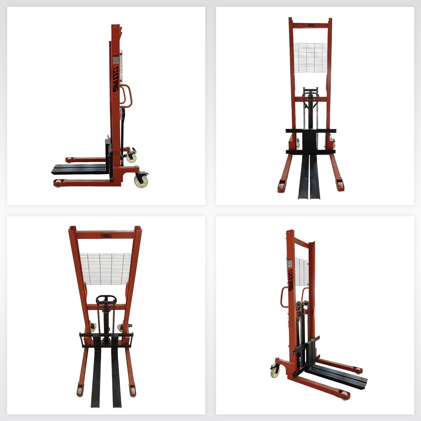LTMG Manual Stacker Hand Pallet Forklift 2200 lbs Capacity Hydraulic Material Lift 62.99" Lift Height Multifunctional Pallet Truck Manual with Adjustable Forks