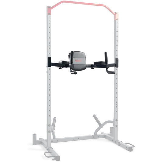 Sunny Health & Fitness Captain's Chair Adjustable Multi-Function Dip Station, Push-Up, Leg Raises & Core Workout Attachment with Adjustable Height - SF-XFA008