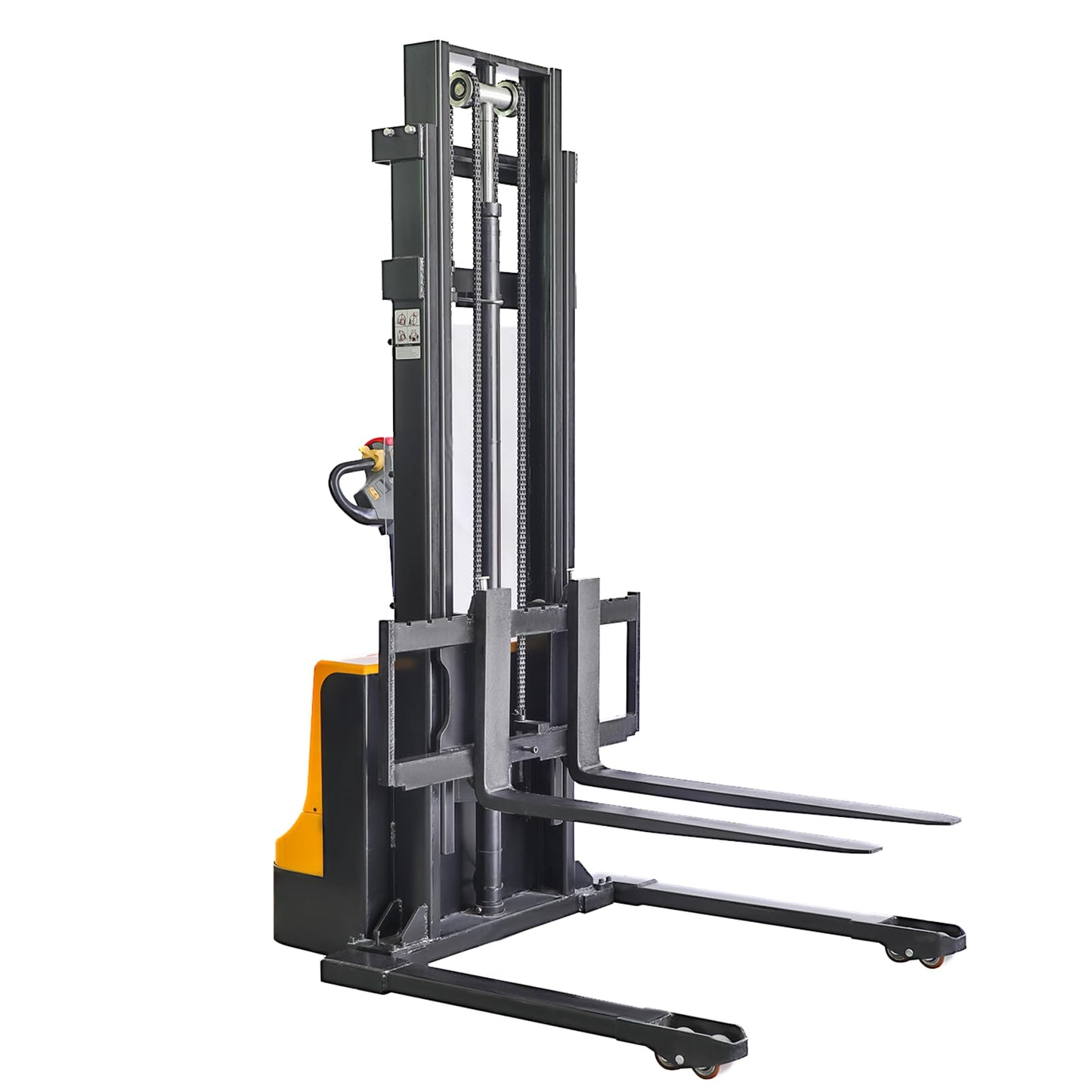 KAIXUN Full Powered Electric Walkie Stacker with Adjustable Straddle Legs – Material Handling Lift Truck 2200lbs Capacity 118'' Lifting Heights