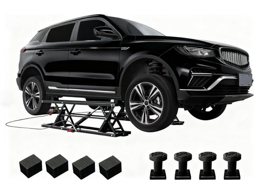 Heavy-Duty Portable Car Lift,Height Adjustable Scissor Jack with Locking Levers&Wheels,Steel Mobile Clearfloor Lift for Cars,SUVs,Light Trucks,Home Garage&Professional Workshop Use (Black, 7000 LBS)