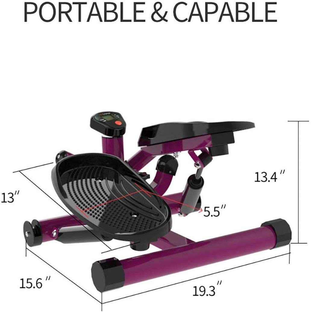 ZHCWEP Stepper,Portable Twist Stair Stepper Adjustable Resistance, Twisting Step Fitness Machine with Bands and LCD Monitor Efficency