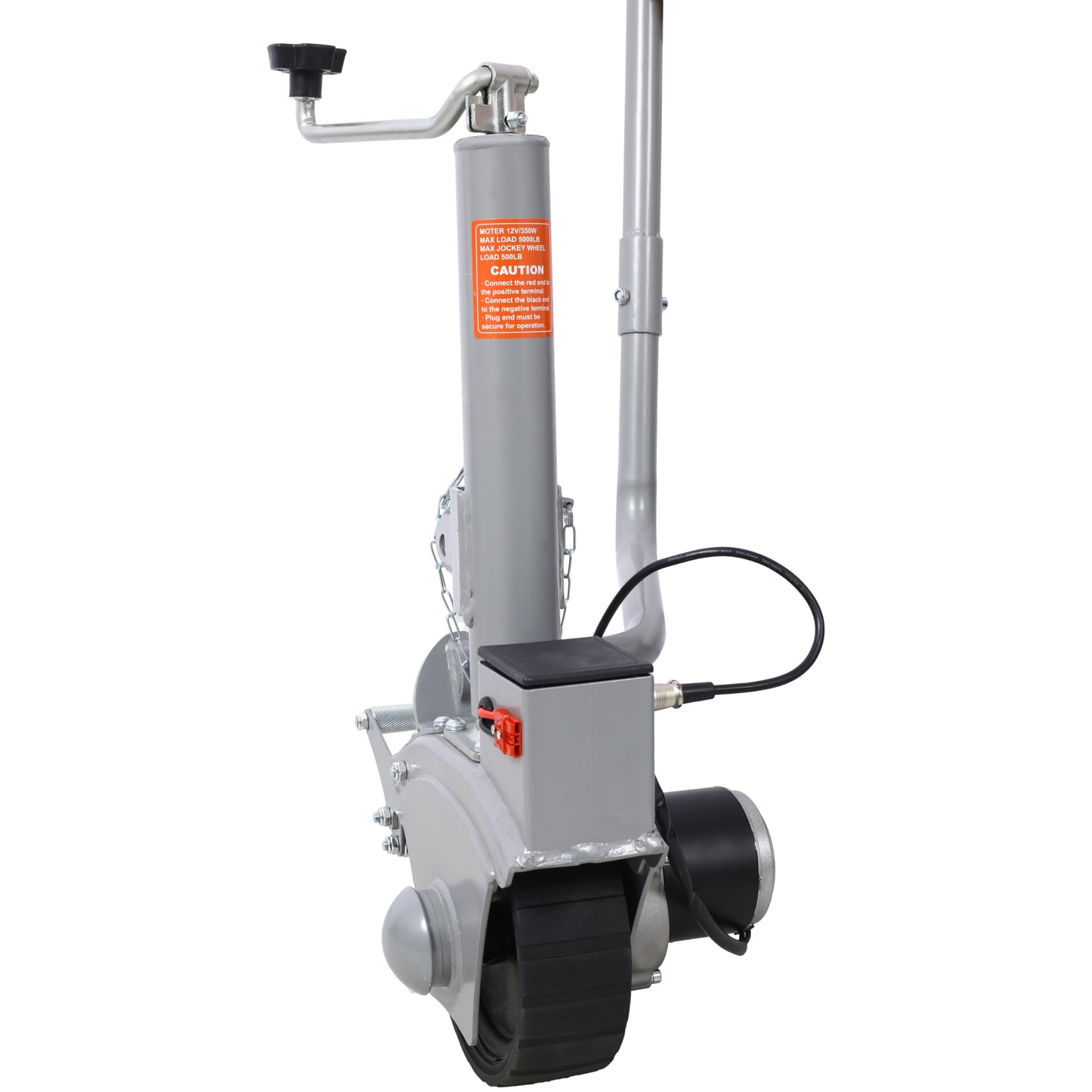 DancingSwan Electric Trailer Dolly: 5000lbs Towing Capacity 350W 12V Motor - 8" Rubber Tire Adjustable Height Jockey Wheel for Caravan Boat Trailer Moving & Parking