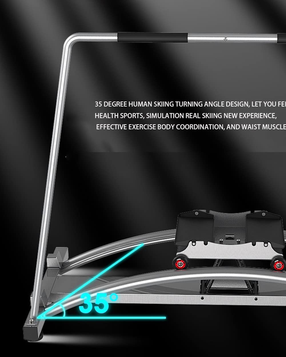 Ski Trainer Machine, Elliptical Cross Trainer, Cardio Exercise Equipment, Accurate Simulation of Skiing, Indoor Exercise Machine, for Hockey, Ice Skating, Tennis, Skiing (Silver )