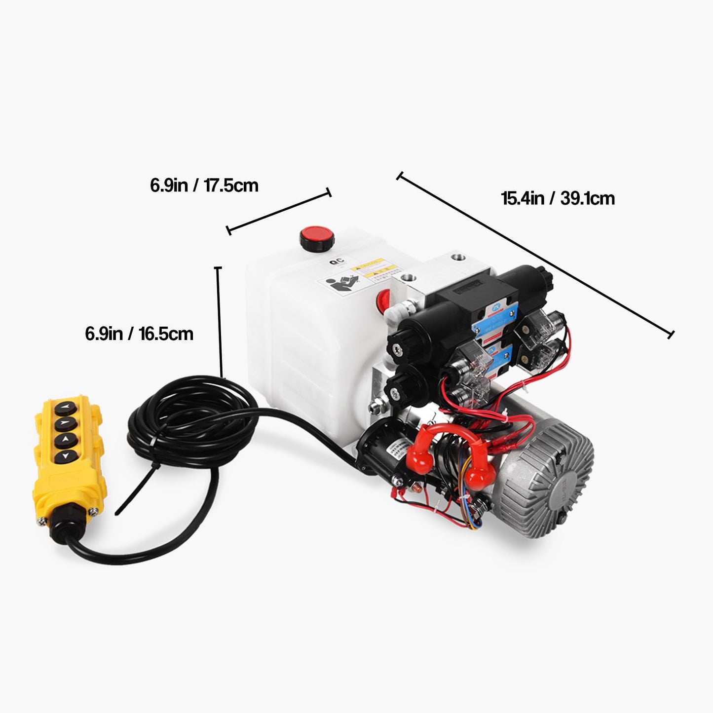 Doppy 4.5 Quart Hydraulic Power Unit,Double Acting Hydraulic Pump, 3200 PSI 12V DC Plastic Reservoir Hydraulic Pump Unit for Dump Trailer Car Lifting Platforms