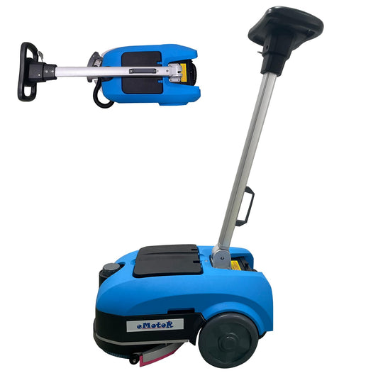Emotor Portable Commercial Floor Scrubber Machine,Walk Behind Automatical Floor Scrubber with 360 Degree Rotation Squeegee