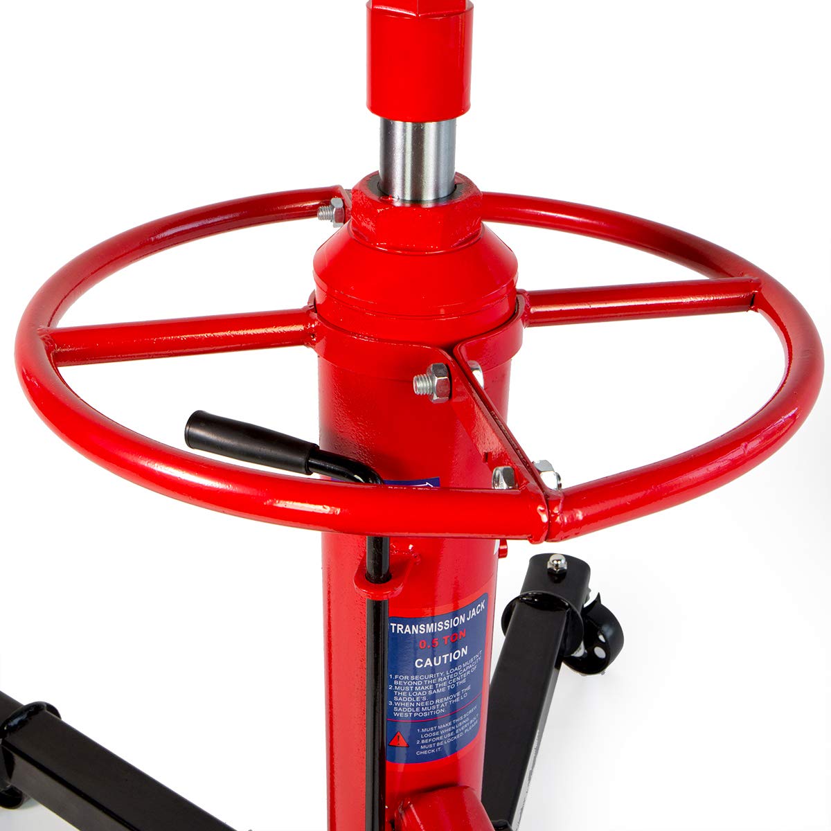 XtremepowerUS Heavy Duty 1/2 Ton Hydraulic Telescopic Transmission Jack 2-Stage Hydraulic Transmission Pump Lift Hoist, Red/Black