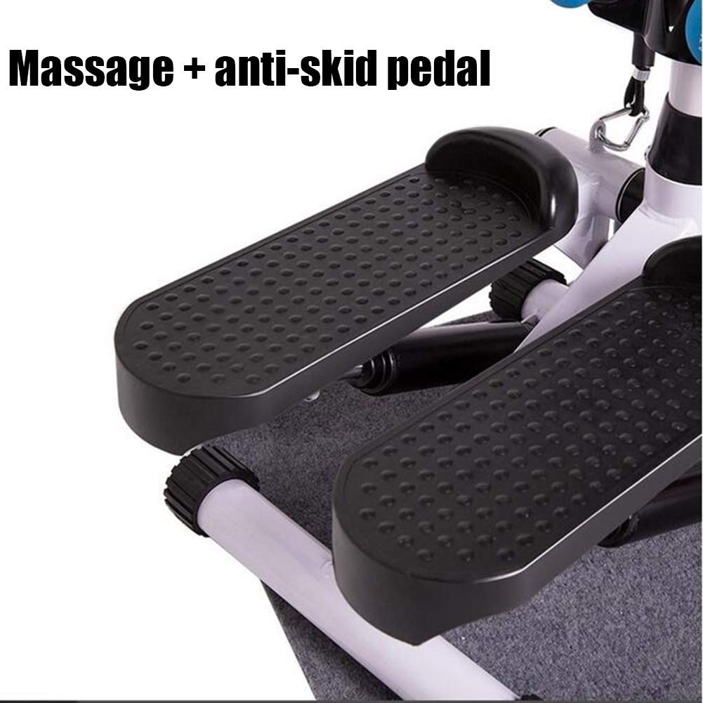 Mini Exercise Stair Stepper Fitness Machine for Men and Women, Home Swing Legs Trainer with Resistance Bands Cardio Workout Pedal Exerciser