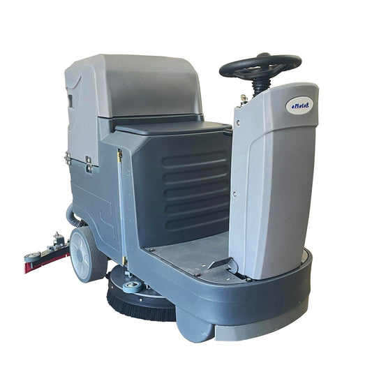 HiBuyer Commercial Riding Floor Scrubber Machine, 21'' Brush with 21 Gallon Tank, Automatic Battery-Powered High Efficiency Commercial Sweeper Square Cleaning Cleaner