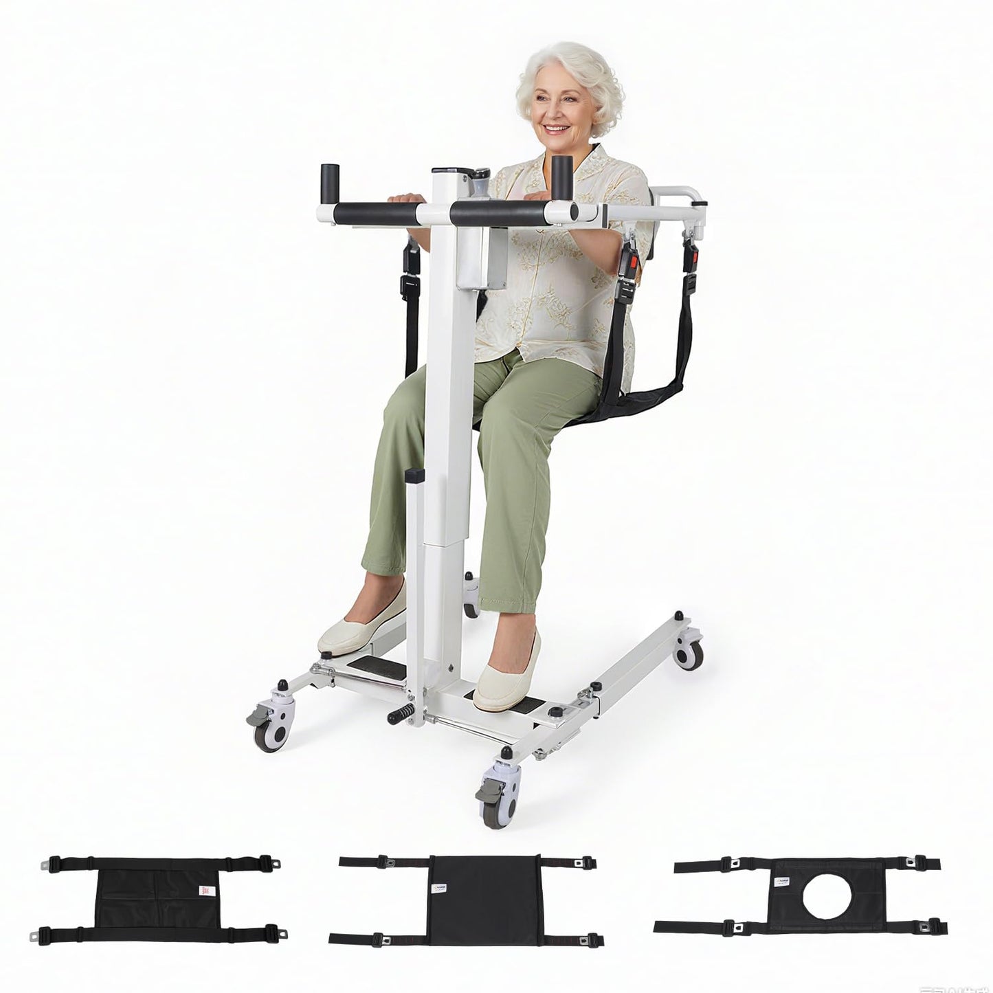 Electric Patient Lifter Transfer Chair, Portable Folding & Transfer Lift for Car, Lift Aid for Disabled, Lift Elderly Seniors from Bed to Wheelchair, Daily Lift and Transport Need for Home Use