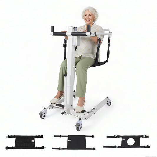 Electric Patient Lifter Transfer Chair, Portable Folding & Transfer Lift for Car, Lift Aid for Disabled, Lift Elderly Seniors from Bed to Wheelchair, Daily Lift and Transport Need for Home Use