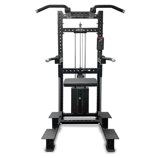Commercial Dip & Chin Assist Machine with 220LBS Counterweight, Pull Up Assist Station Upper Body Workout Equipment with Adjustable Handles, Multi-Grip Chin Up Bar for Home Gym or Rehabilitation