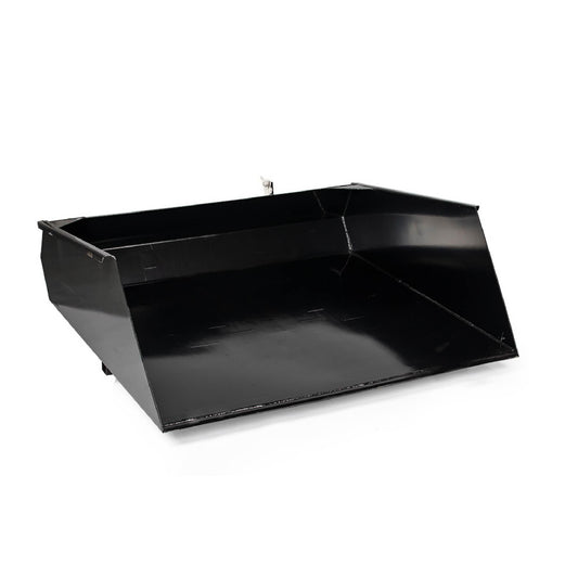 Titan Attachments Forklift Mounted Front Loading and Dumping Bucket, Manual Self Dumping Bucket, Dust Pan Design with Safety Chain and Dumping Pull Cord Included, Transport Snow Gravel, Sand, Brush