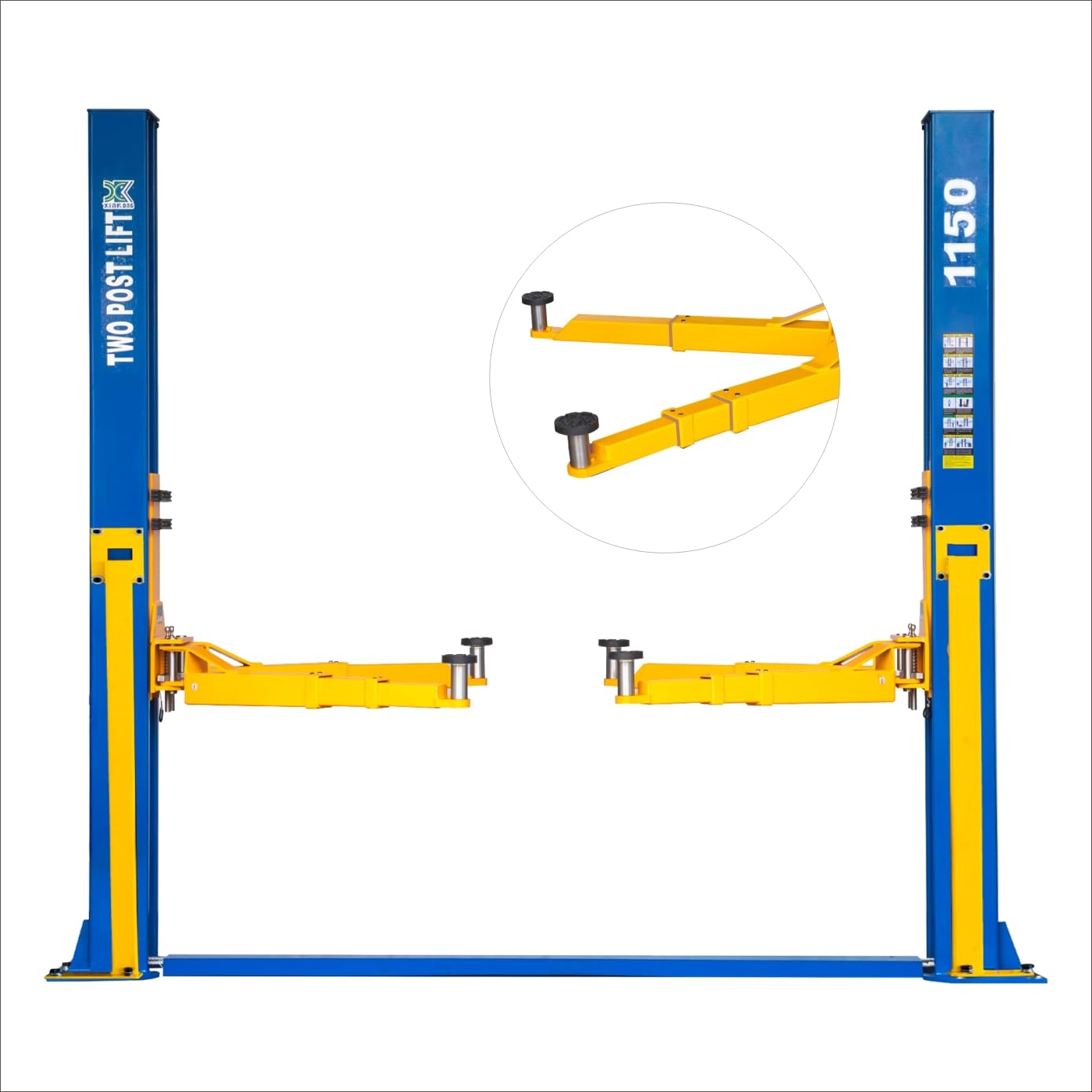 XK-1150 Auto Lift Car Lift Capacity 11500 Lbs Two Post Truck Hoist 2+3 Enhanced Auxiliary Arm 220V with 36 Months Parts Replacement
