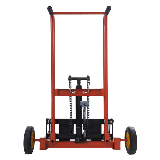 PIAOCAIYIN Hydraulic Material Lift Winch Stacker, 450Lbs 36in Adjustable Height Lift Stacker with 2 Casters Forklift Pallet Lift for Workshops, Warehouses, Factories, Furniture Handling