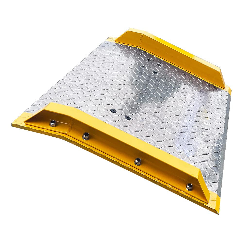 DMC-FPPS 36'' x 60'' Aluminum Dock Board with Steel Curb 10,000lbs Heavy Duty Pallet Jack Loading Dock Plate Ramps